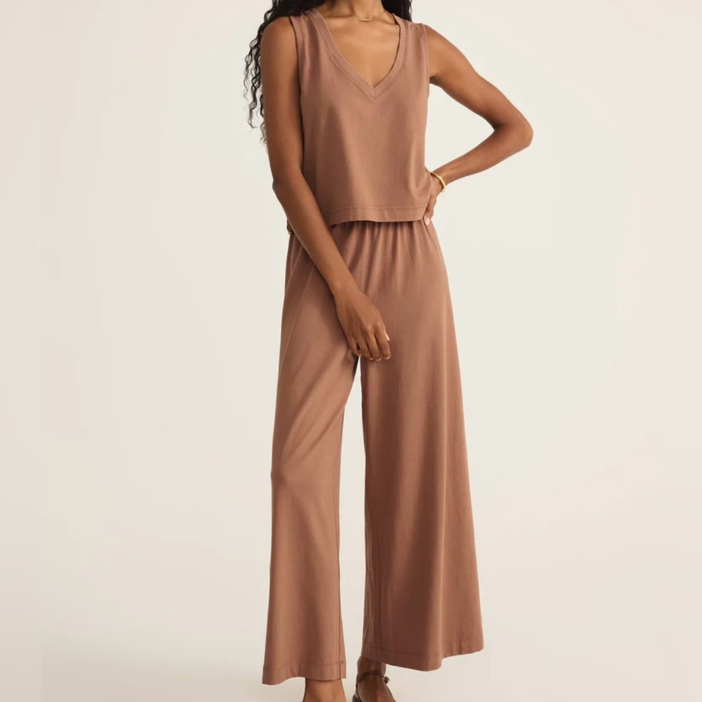 Z Supply Teakwood Knit Jersey Tank and Pant Set
